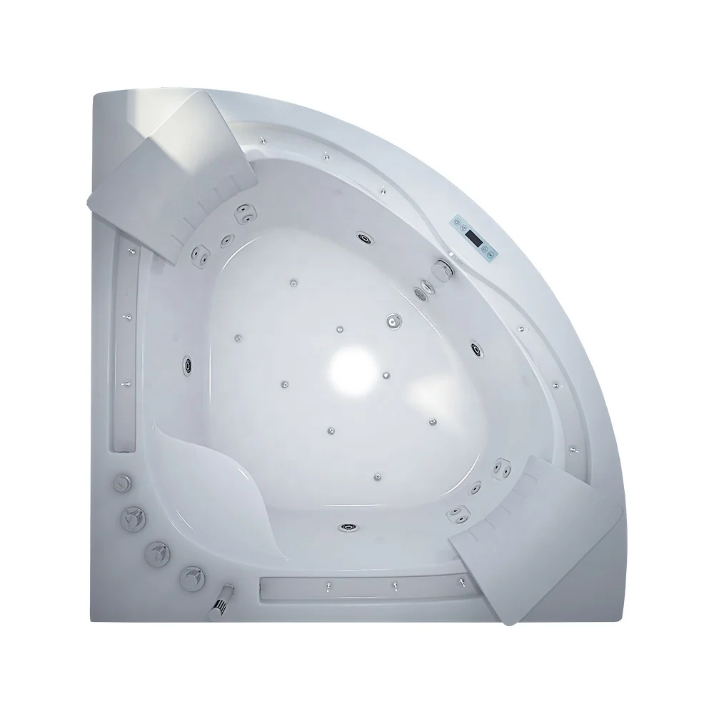 2 Person Indoor Massage Bathtub Freestanding Acrylic Corner Bathtub And