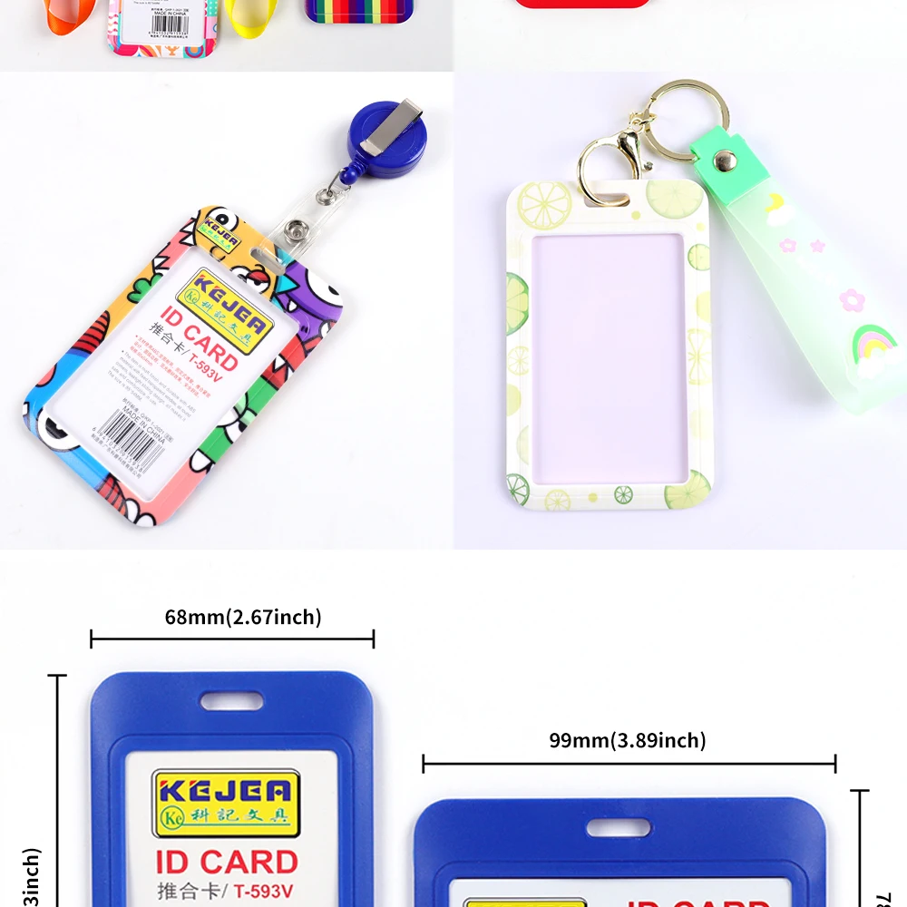 Sliding Id Badge Holders Black Plastic Vertical Id Card Holder Hard Id