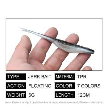 Cheery TPR Floating Jerk Bait Shad Minnow Soft Fishing Lure 10x Strong Artificial Bait Split Tail Drop Shot Bass Pike Zander – Soft Lure – view 3