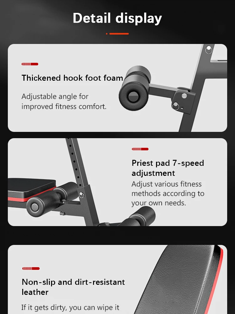 Exercise Trainer Multifunction Commercial Adjustable Workout Black Gym