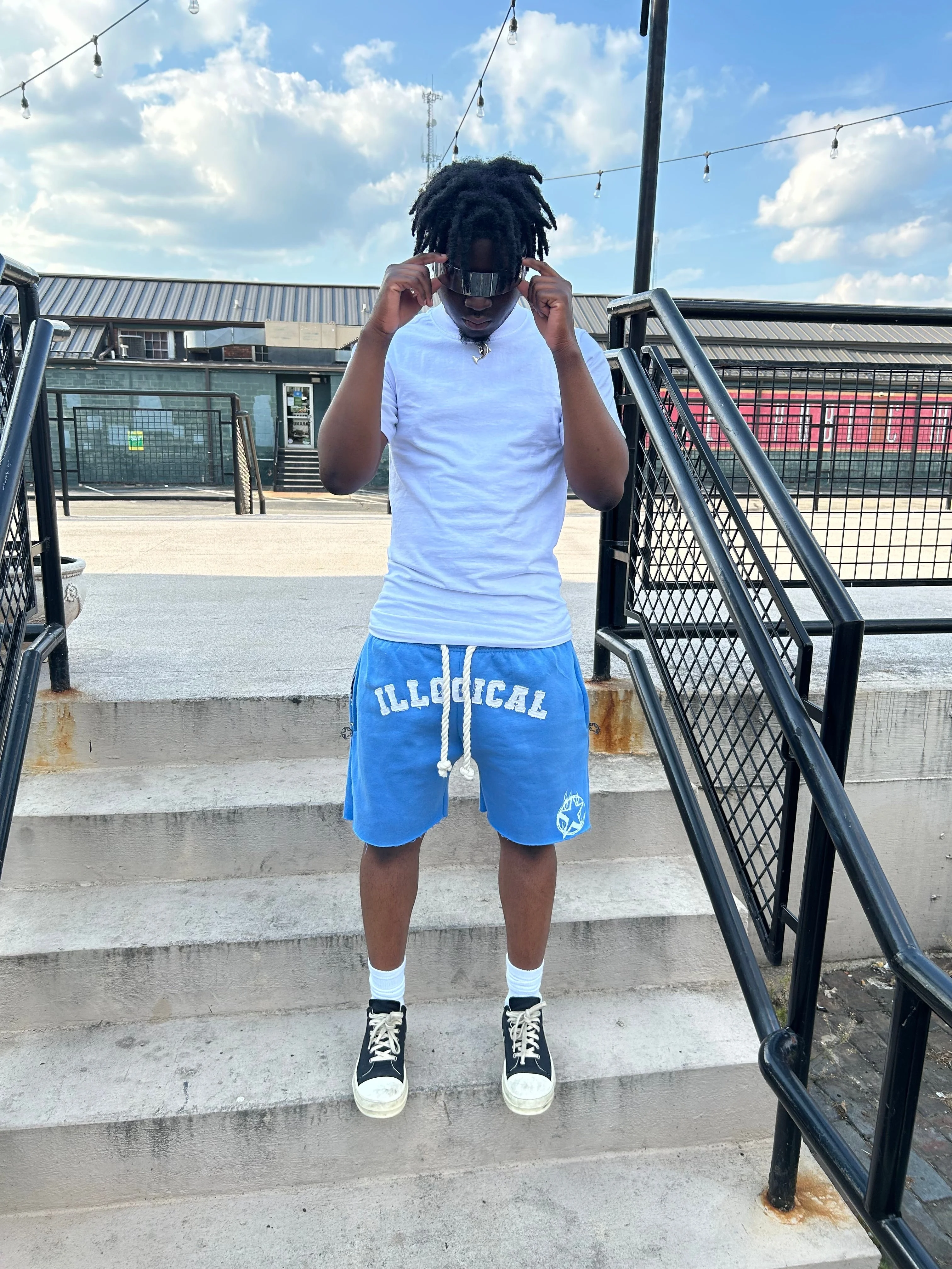 Custom Summer Jogger Sweat Shorts Cotton French Terry Baggy Distressed Puff Print Embroidery Acid Wash Shorts for Men gallery 2
