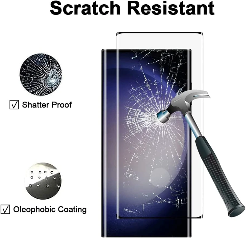 Fingerprint Unlock 3D Curve Touch Sensitivity  Tempered Glass S23 Ultra for Galaxy  S23 Ultra  Screen Protector Film