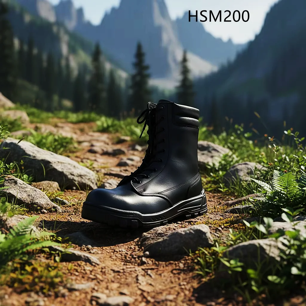 HY,Extreme Climate Training Natural Cow Leather No-marking Patrol Boots Anti-acid&alkali Outsole 8 Inch Tactical Boots HSM200