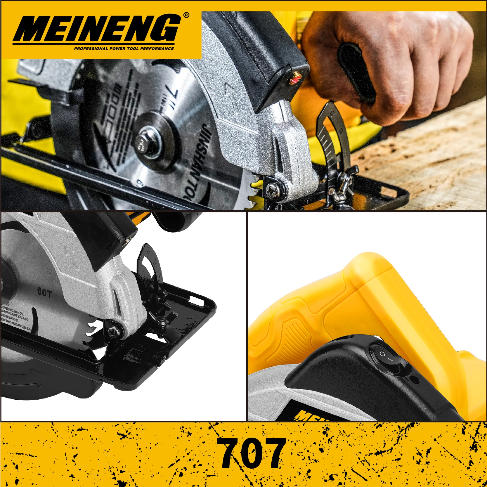 MEINENG 707 Power Tool Circular Saw 7inch 185mm Saw Professional Wood Cutting Saw Laser Home Use Electric Circular Saw