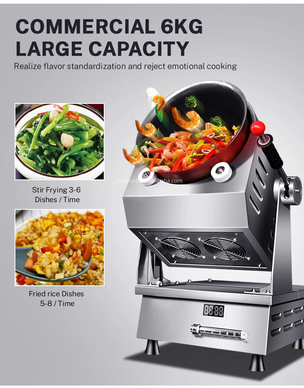Automated Steam Mini Stir Fry Noodle Wok Fried Rice Egg Chips Cooking
