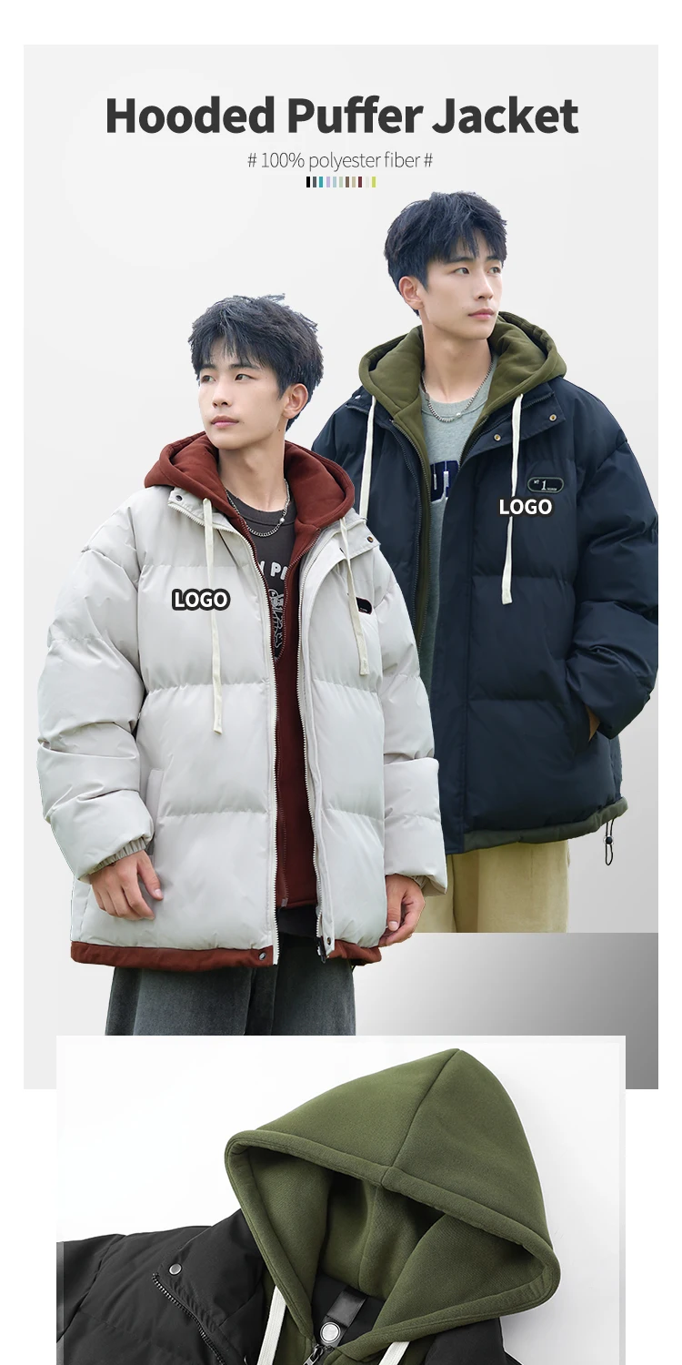 High Quality Winter Thick Puffer Custom Warm Casual Hood Men's Clothes ...