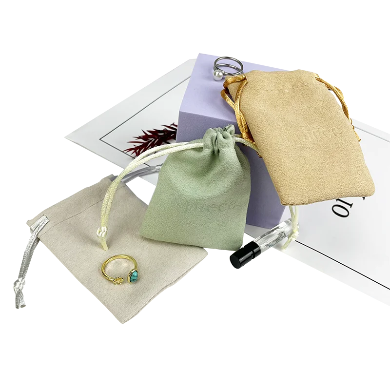 Wholesale Custom Logo Colorful Velvet Pouch Suede Perfume Gift Bag with Drawstring Jewelry Container for Accessories Pieces