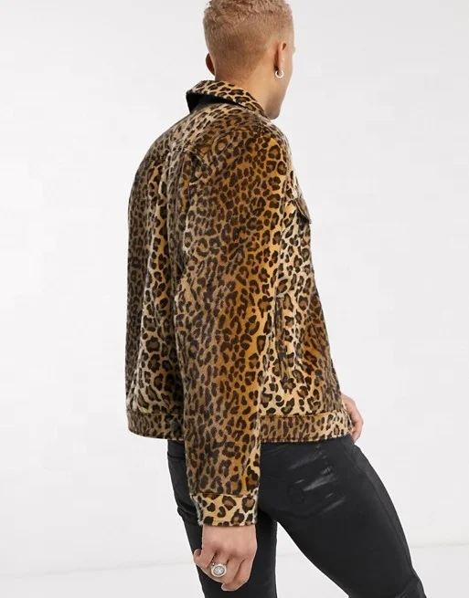 BELVET Leopard Lined Fireman Jacket Belvet Leopard Lined Fireman
