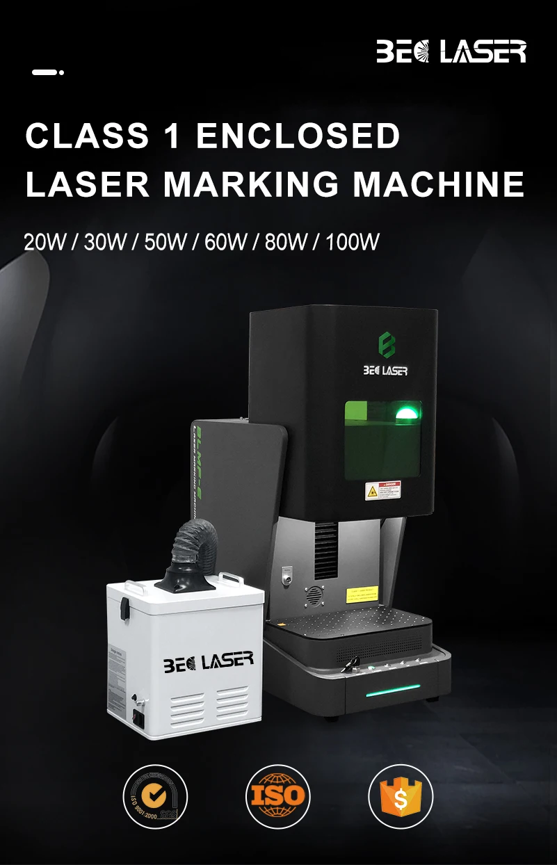 Fully Encolsed Fiber Laser Marking Machine Gold For Brass Alloy Silver ...