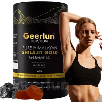 OEM Pure Himalayan Shilajit Resin Gummy Herbal Supplement Muscle Recovery Building Shilajit Gold Gummies
