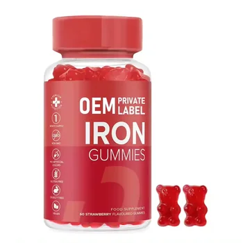 OEM private label Iron Gummies Vitamin C High Strength Iron Supplement Vegan Calcium Iron Zinc Selenium Gummies
