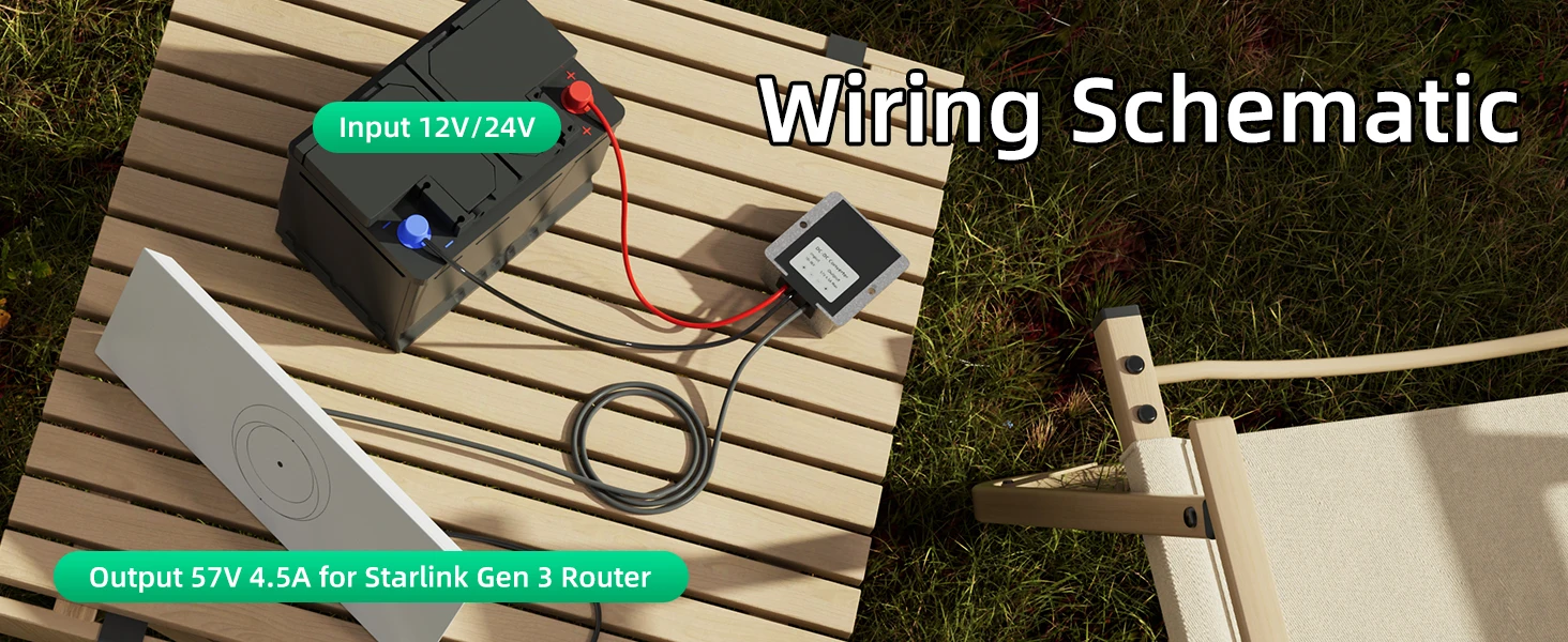 Dcin Cable Router Starlink Mini V4 Gen 3 Router DC Power Conversion Kit - 12V to 57V ...