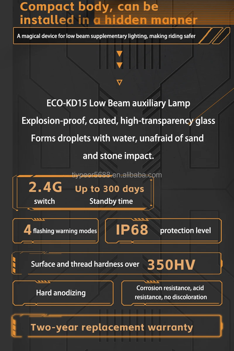 product tiypeor motorcycle wireless switch high quality cnc aluminum 60w auxiliary tangent line driving spotlight fog light 7000lm-2