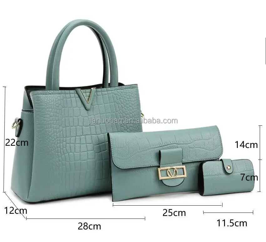 JIANUO new ladies handbag set handbags custom logo 3 in 1 handbag set