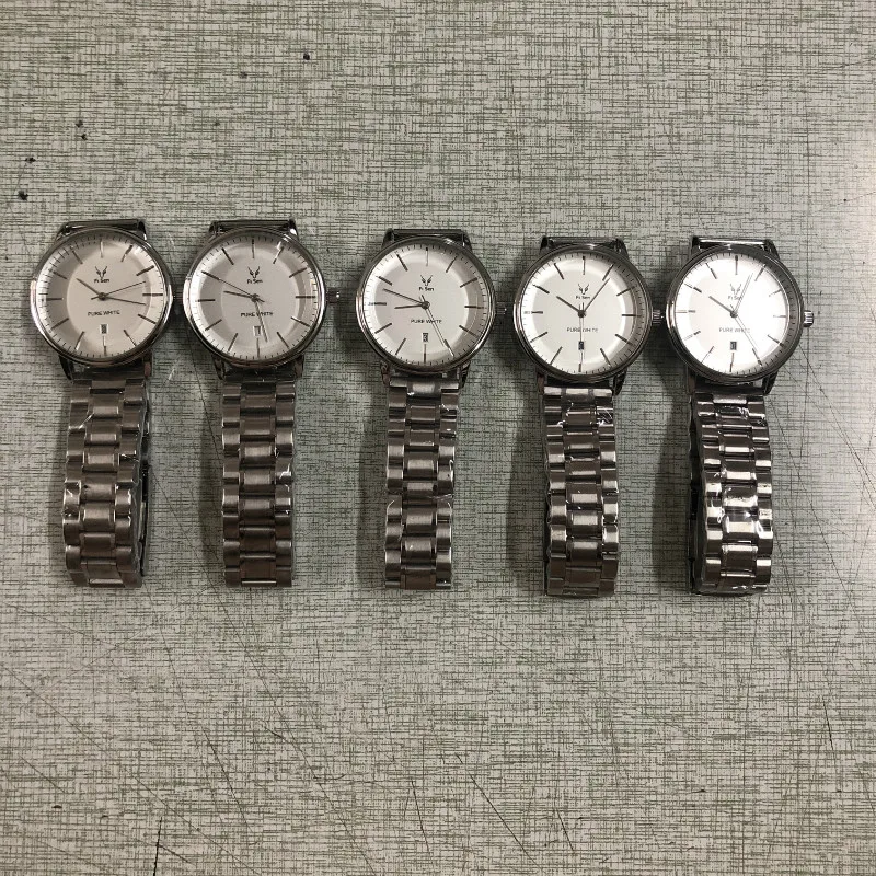 OEM Custom Logo Simple Design Watch Silver Stainless Steel Men Wrist Watch Minimalist Watch