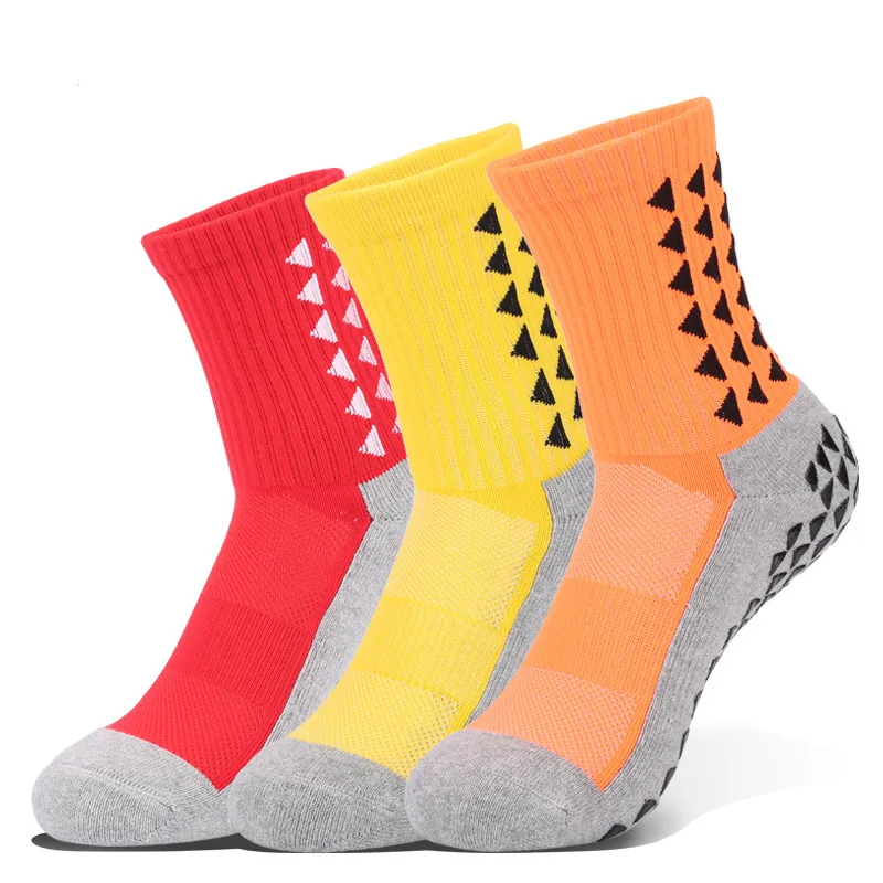 Free Sample Top Sales Custom Design Socks Men's Antislip Crew Football Socks Grip Sports Rubber