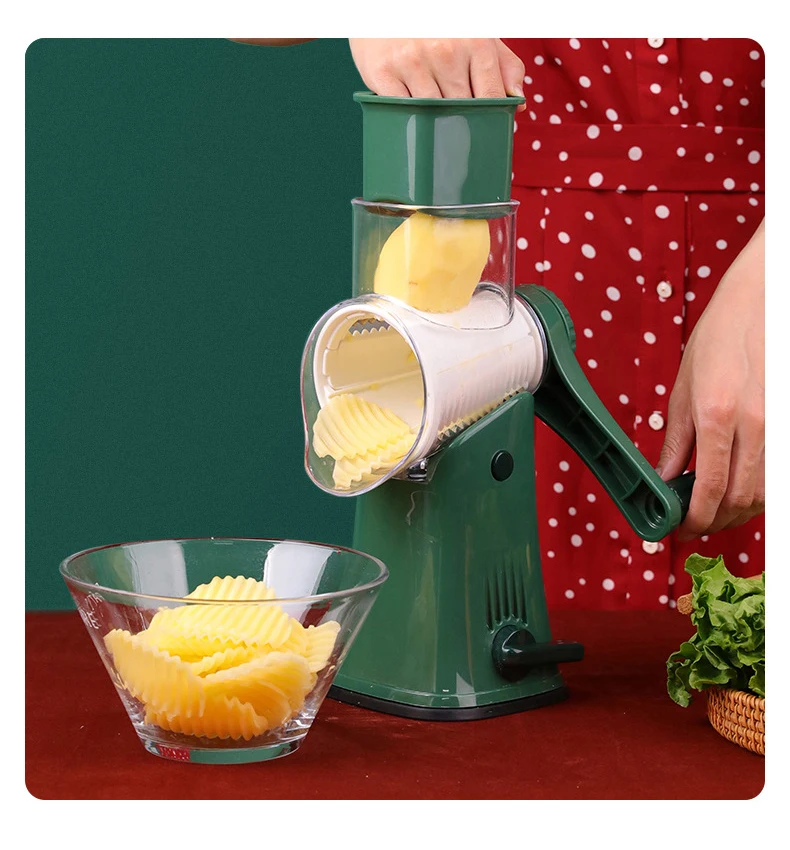 Rotary Cheese Grater Shredder Multifunction 5 in 1 Manual Round