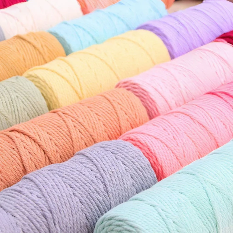 Charmkey Natural Soft Recycled Macrame Cotton Yarn Wholesale 3mm 4mm 5mm 6mm Cotton Rope