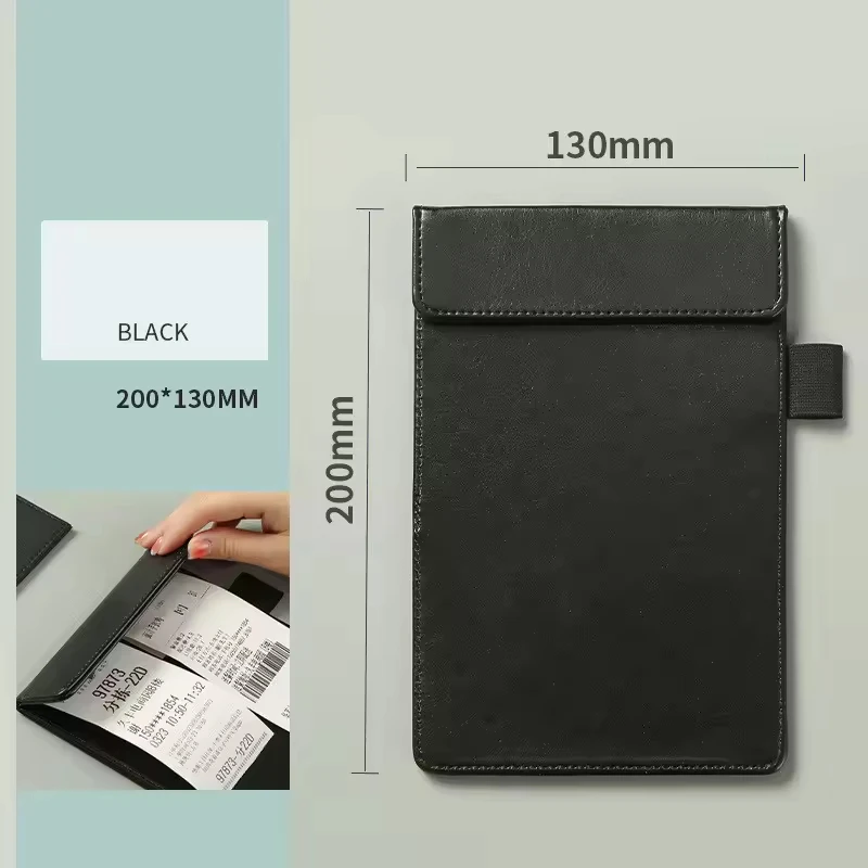 Quality Leather Cover Schedule Book With Pen Holder Leather Menu Folder Bill Receipt Folder for Hotel Restaurant Bar