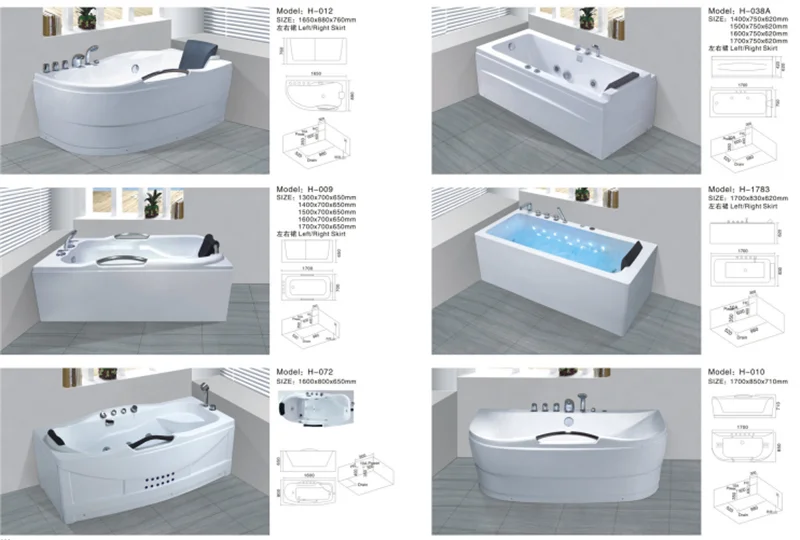 New design acrylic spa pool freestanding bathtubs
