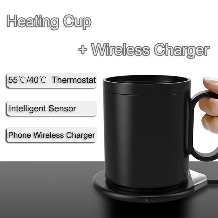 Special Promote Gift Smart Mug Warmer Wireless Heated Coffee Cup 55 Degrees  Thermostatic Mug With Wireless Charger - AliExpress