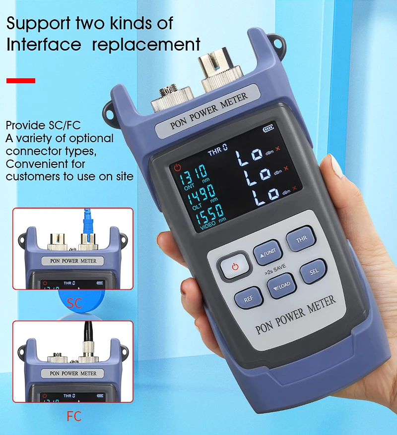 COMPTYCO AUA-320U/320A SC/FC/UPC/APC network detection online test 1310 1490 1550nm PON Optical power meter supplier