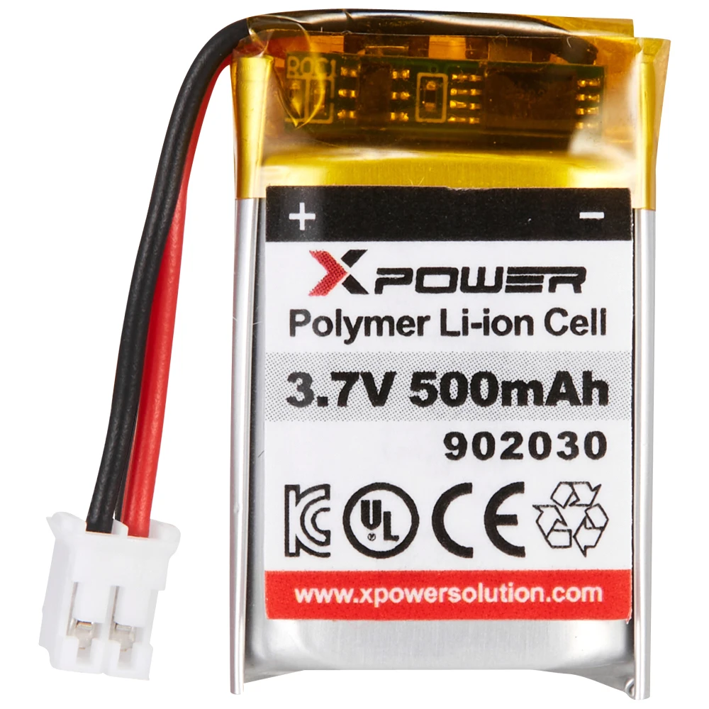 Xpower Kc Certified Rechargeable Lithium Polymer Battery 3.7v500mah For Handbag Light