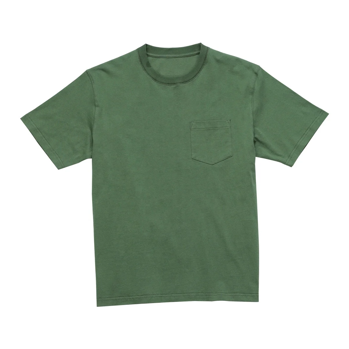 JL116H Thick Cotton T-Shirt Cylinder Seamless Round Neck Short-Sleeved Plain Red T Shirts Unisex Men’s Pocket Tee Custom