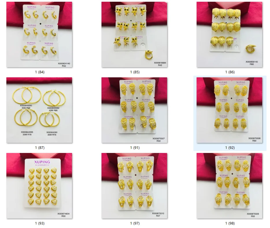 Xuping Jewelry Wholesale Earrings Dubai 18k 24k Gold Plated Jewelry Fashion Hoop Earrings for Women