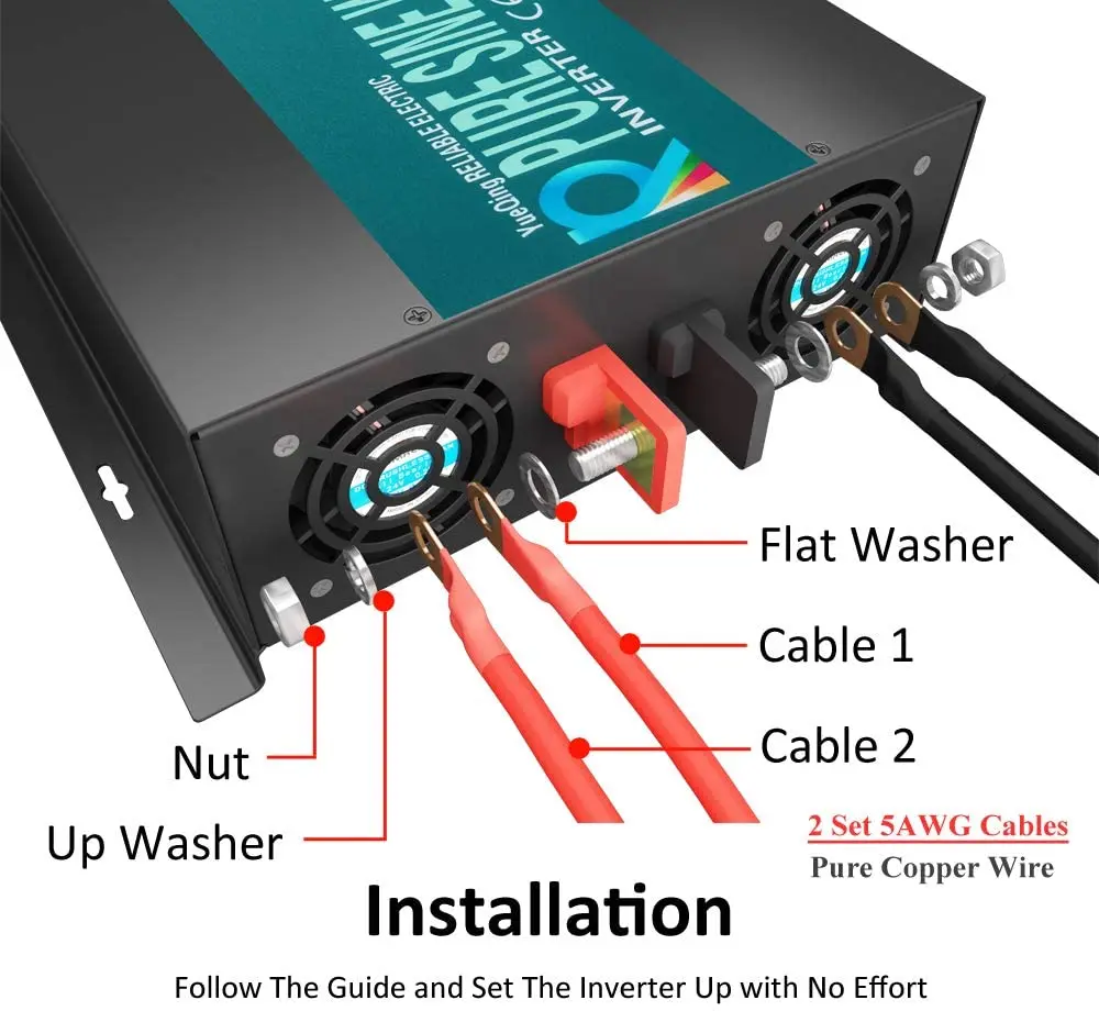 WZRELB Wechselrichter Ce Emc Approved 24V DC AC 220V 120V 100V 5000w Off Grid Pure Sine Wave Inverter 12V