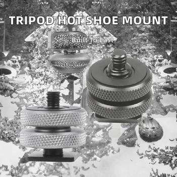 Takenoken 1/4"-20 Tripod Screw Adaptor Hot Shoe Mount for Video Camera & DSLR Photography Flash-Aluminum Alloy detail image