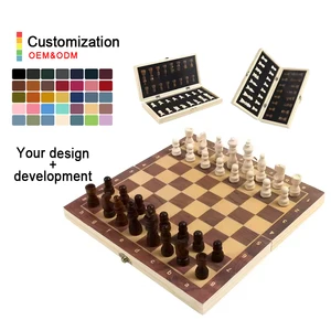 Best Selling High Quality Wooden Chess Set with Magnetic Folding Board Traditional Toy Wooden Metal Games for Children Wholesale