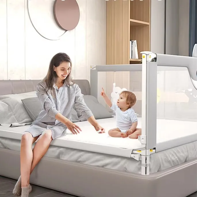 Extra Double Side Bed Protectors with Fence Railing Edge Guard Baby Safety Rails & Rail Guards