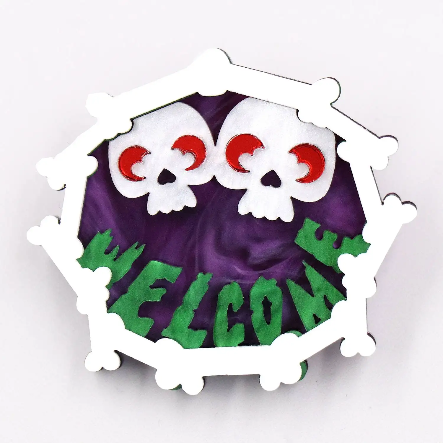 YYXBH1094 High Quality Acrylic Funny Skull Bones Brooch Unisex Halloween Wedding Party Engagement Jewelry for Kids