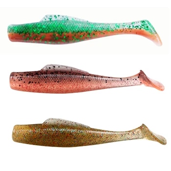 CHEERY TPR 65mm 2.3g 55mm 1.8g Soft Paddle T Tail Fishing Ripple Shad Lure Small Double Color Artificial Swimming Bait – Soft Lure – view 3