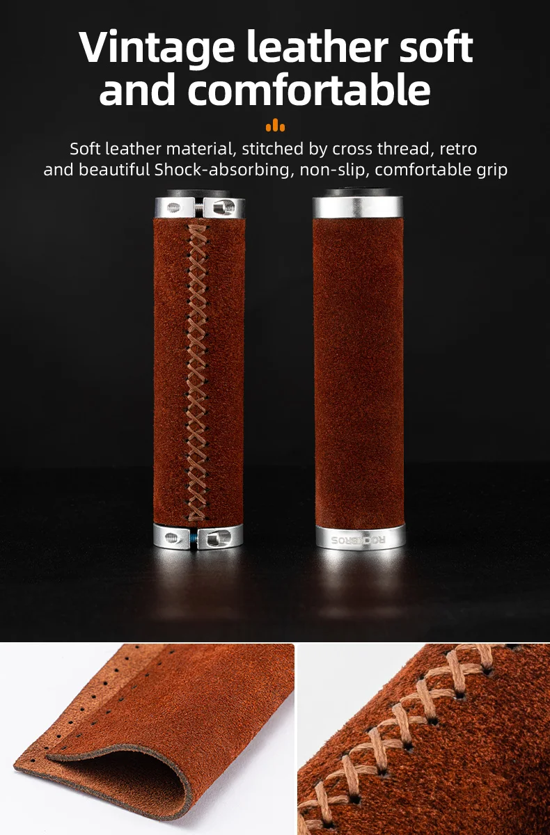 Rockbros Wholesale Bike Grips Leather Ergonomic Bike Grip Bicycle