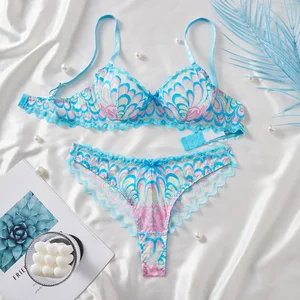 2026 New Arrival Cross-Border European & American Embroidered Heart Lace Sexy Lingerie Set for Women