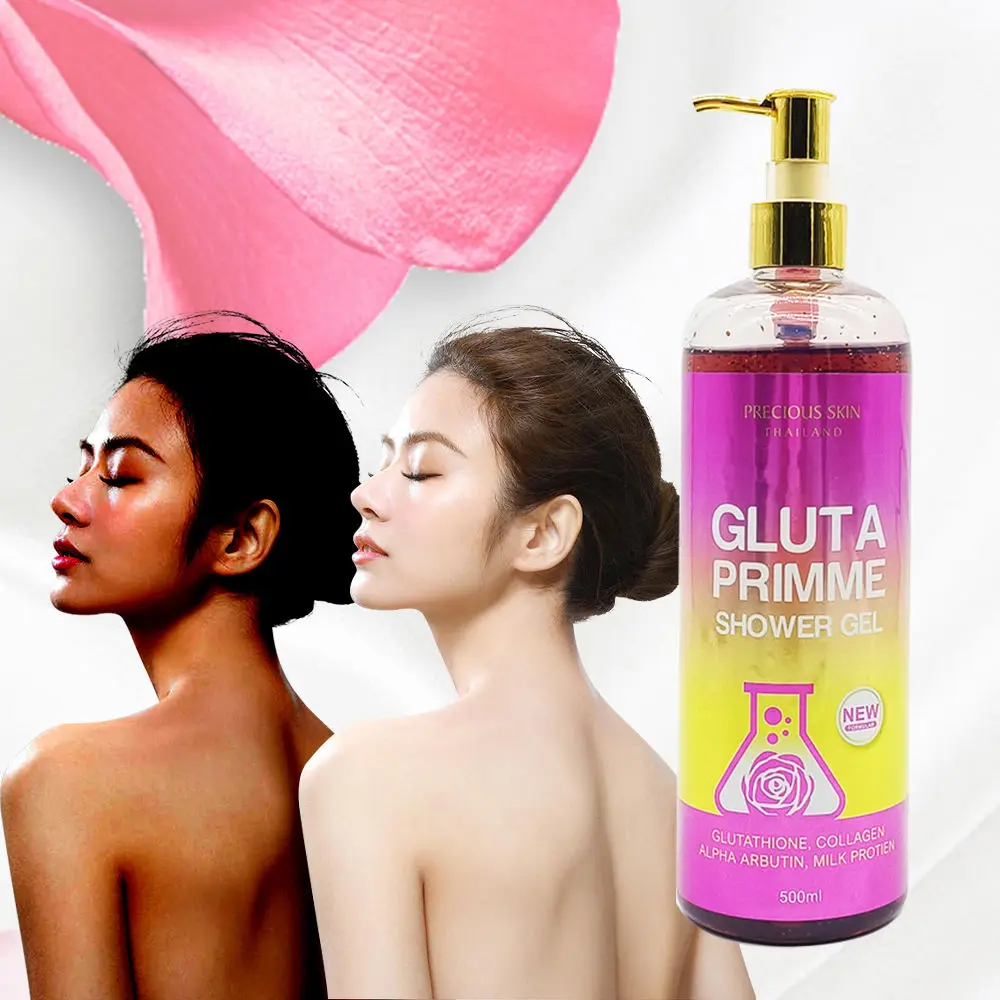 glutathione prime Private Label Gluta Primme Shower Gel Collagen Arbutin Lightening Body Wash  Skin Whitening Bath Body Shower Gel
