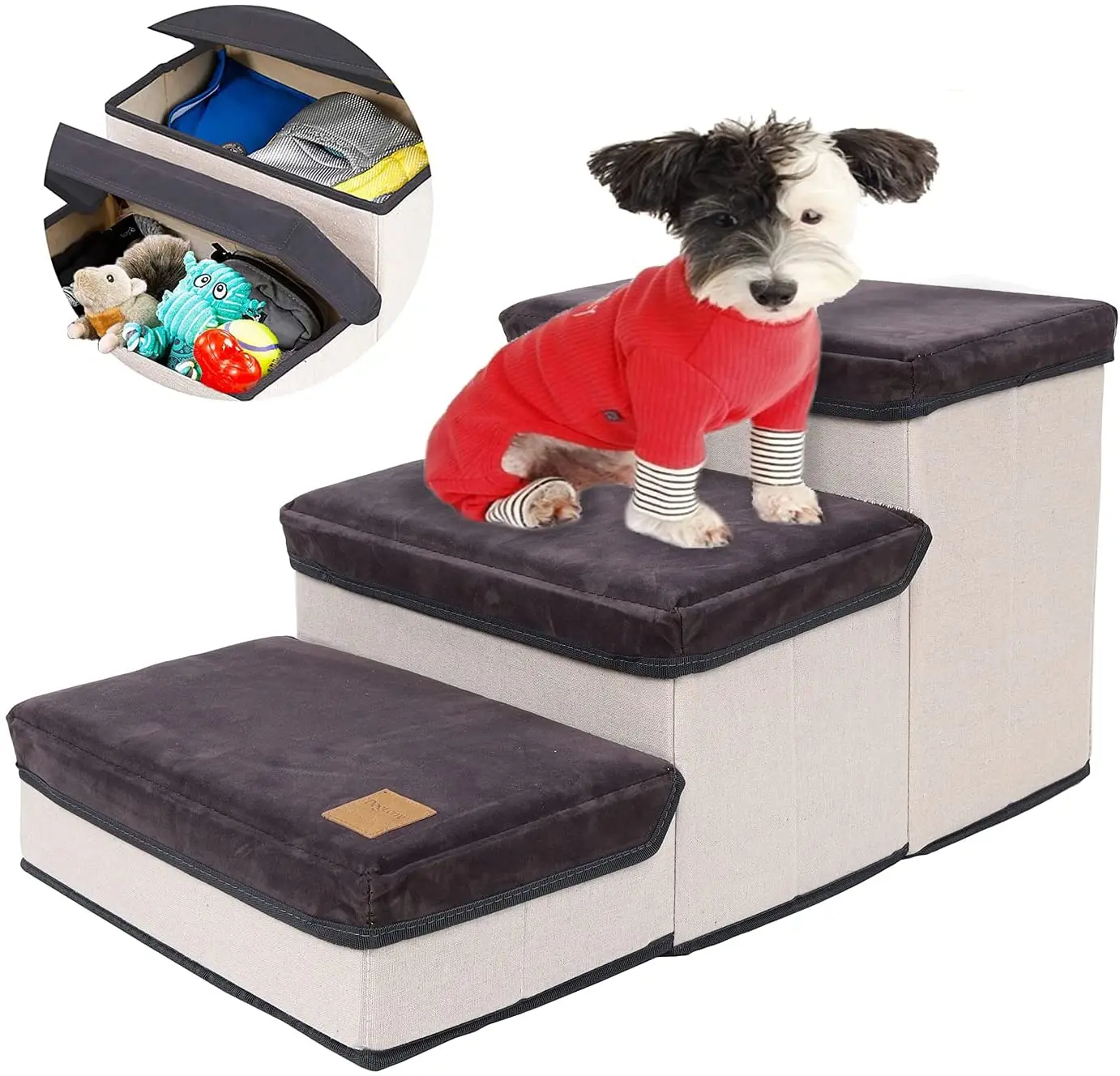 Foldable 2 In 1pet Storage Stepper 3 Steps Pet Folding Step Stairs Dog Cat  Ramp With Storage Box - Buy Folding Pet Ladder Storage Dog Stairs Anti-slip  Large Capacity Pet Storage Stepper
