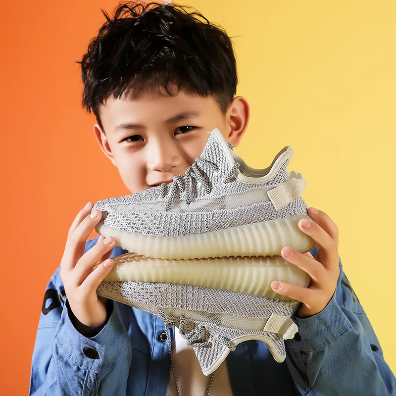 Wholesale Designer Kid Running Sneakers Casual Breathable Brand Shoes Designer Shoes Yeezy Yezzy 350 Kids Shoes