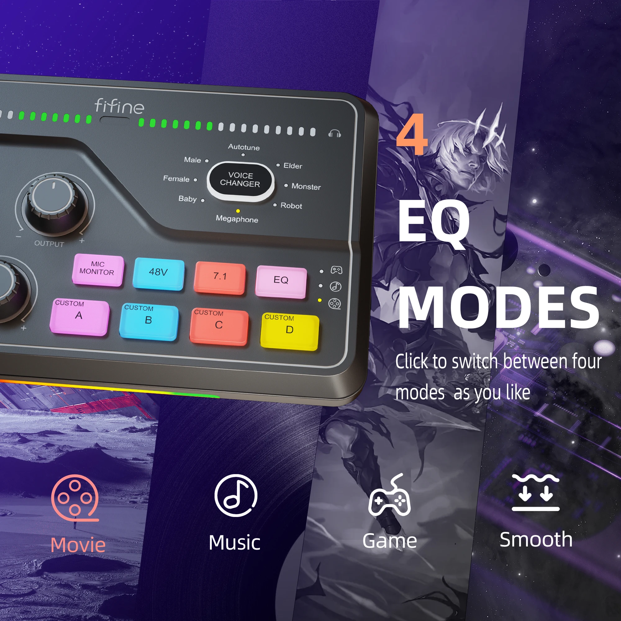 Fifine SC8 AmpliGame Audio Mixer description image 5