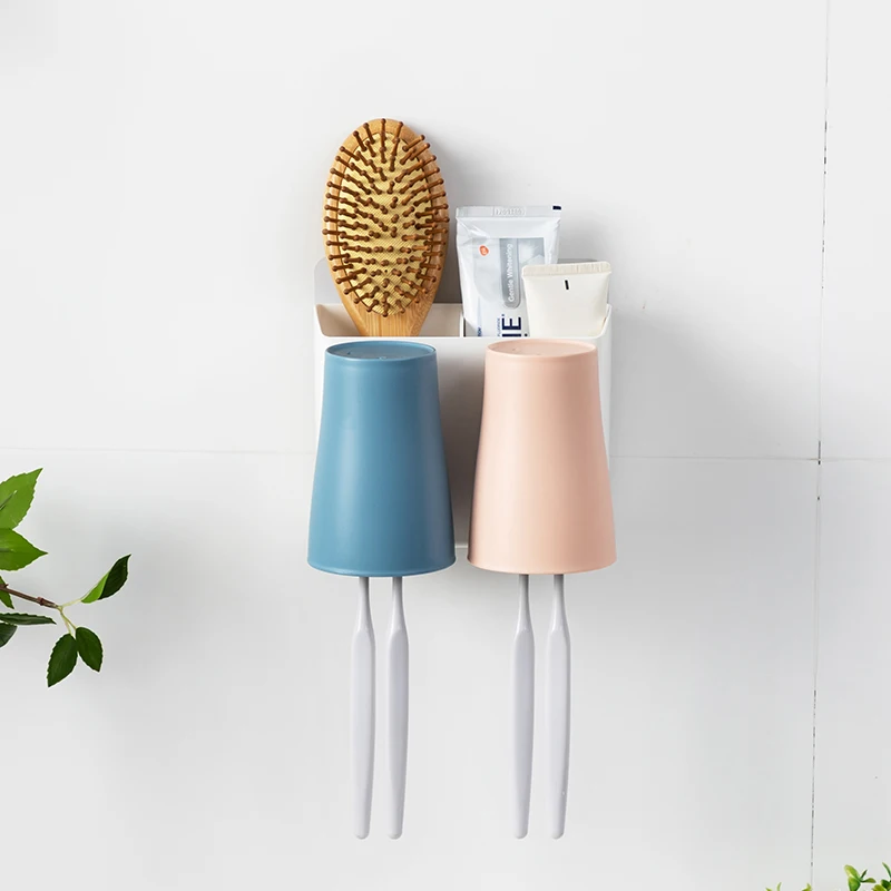 Настенный держатель для зубной щетки с ванная комната стеллаж для хранения пластик повседневной поддержки