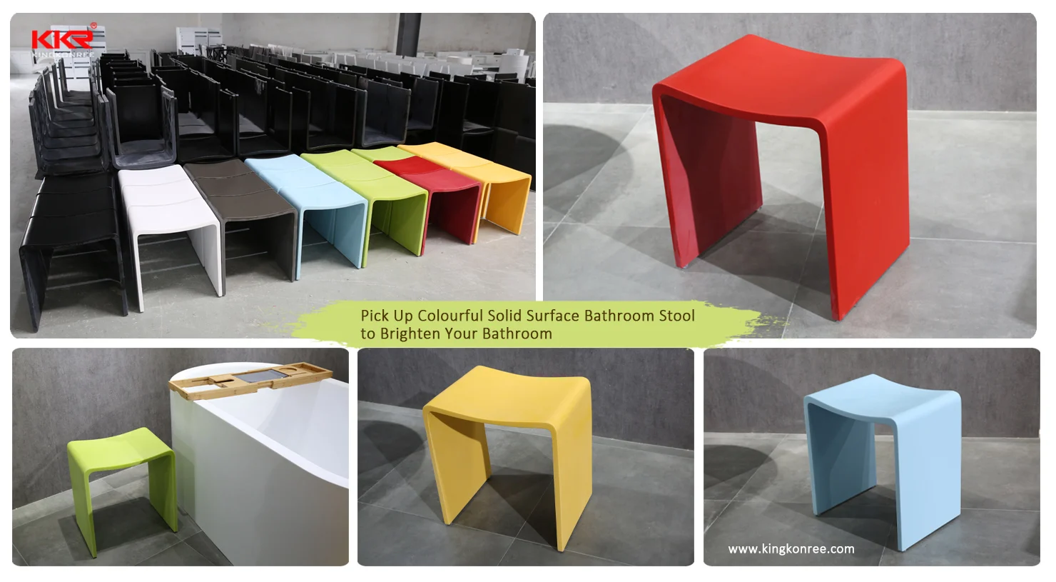 Custom Design Shower Stool Artificial Stone Acrylic Solid Surface Bathroom Stool