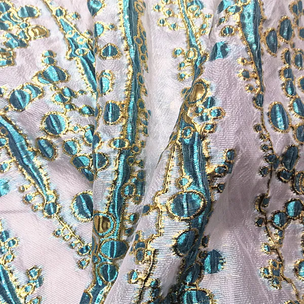 New Designed High Quality Metallic Fabrics Brocade Jacquard Organza Fabric for Decor
