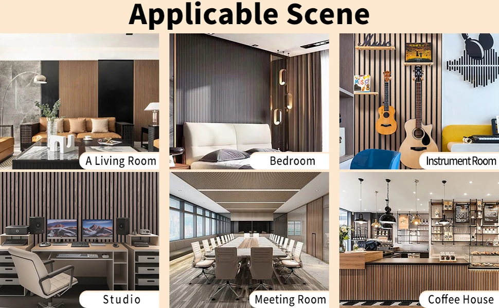 Modern 3D White Oak Fluted Acoustic Wood Slat Wall Panel Sound Absorbing Interior Wall Decor for Hotel & Hospital Ceiling Wall factory