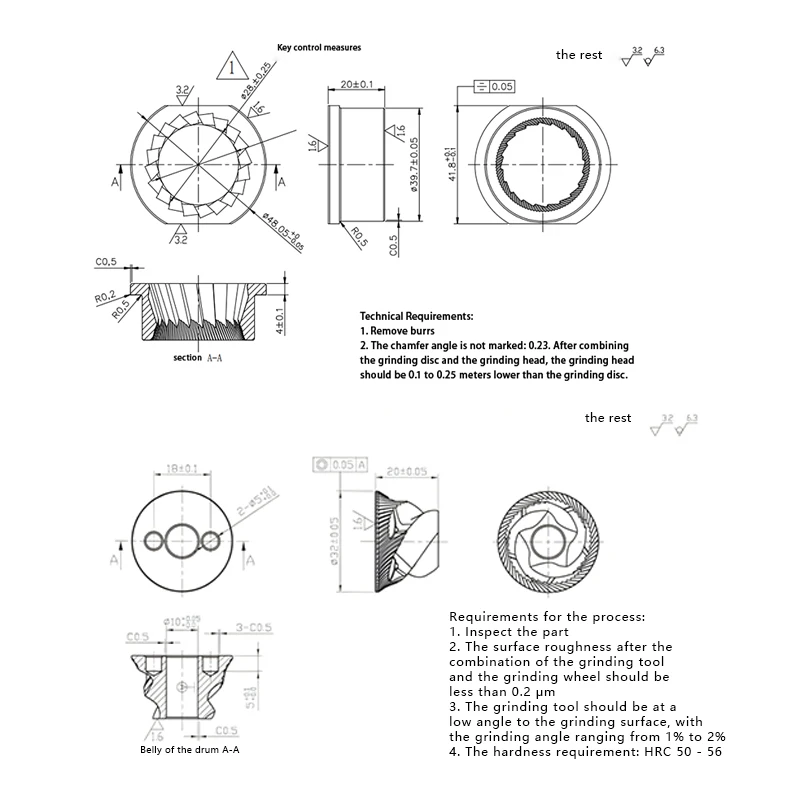 Factory Wholesale Electric Manual Espresso Coffee Machine Grinding Parts 48mm Conical Coffee Grinder Burr