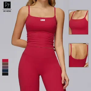 New Activewear High Support Running Sports Bras Spaghetti Thin Strap Sports Vests Backless Plus Size Yoga Women Sports Bra