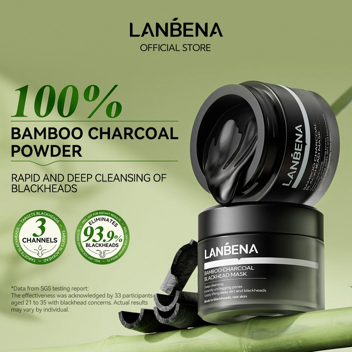 LANBENA Nose Blackhead Remover Peel Off Mask Face Cream Pore Strips Black Head Removal Mask