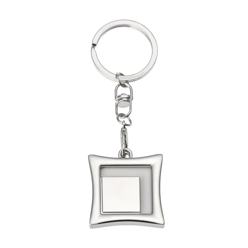 Custom Logo DIY Mini Picture Frame Metal Keychain Personalized Vintage Sublimation Keyring Blank Photo Frame Made of Zinc Alloy