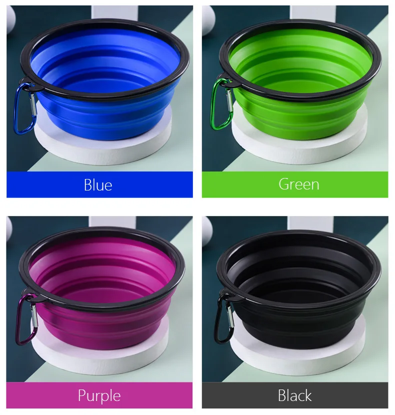 Dog Bowl Silicone Pet Dog Feeder Bowls Travel Dogs Cats Supplies